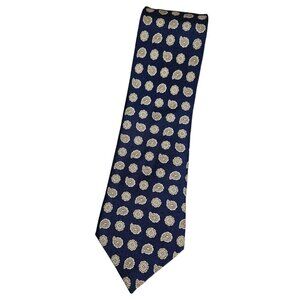 SUITSUPPLY Men's 100% Silk Necktie LUXURY Tie Blue Paisley W:3.1" EUC